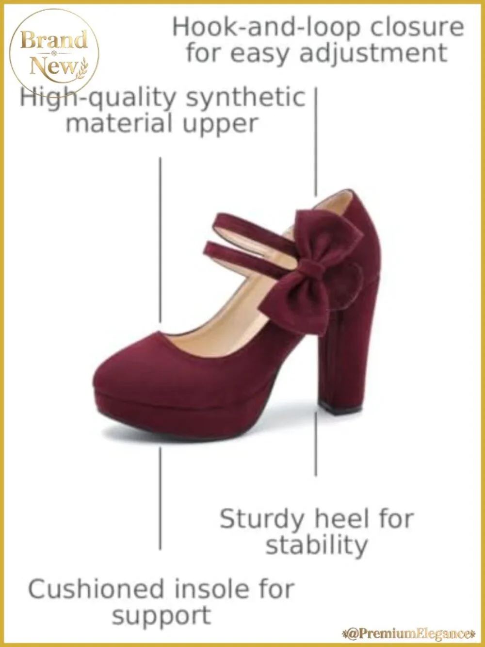 Mary Jane Platform Pumps Bow Block Heel Dress Shoes